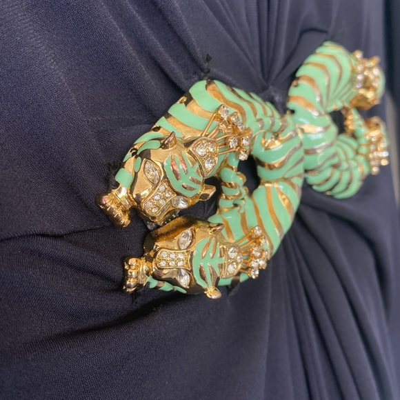 Michael Michael Kors Maxi Dress Size Large Navy Blue, customized - Picture 3 of 4